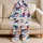 Red White Blue Brushstroke Style for Relaxed Casual Lounging Satin Pajamas Set - 5