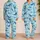 Blue Whale and Shark Ocean Motifs for Coastal Relaxation and Seaside Gifts Satin Pajamas Set - 2