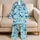 Blue Whale and Shark Ocean Motifs for Coastal Relaxation and Seaside Gifts Satin Pajamas Set - 5