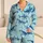 Blue Whale and Shark Ocean Motifs for Coastal Relaxation and Seaside Gifts Satin Pajamas Set - 1