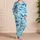 Blue Whale and Shark Ocean Motifs for Coastal Relaxation and Seaside Gifts Satin Pajamas Set - 4