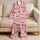 Watermelon Bow and Heart Accents for Fresh Spring and Summer Lounging for Women Everyday Satin Pajamas Set - 5