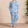 Blue Ocean Creatures for Coastal Getaways and Relaxed Evenings by the Sea for Her Satin Pajamas Set - 4