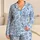 Blue Ocean Creatures for Coastal Getaways and Relaxed Evenings by the Sea for Her Satin Pajamas Set - 1