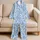 Blue Ocean Creatures for Coastal Getaways and Relaxed Evenings by the Sea for Her Satin Pajamas Set - 5