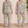 Mediterranean Citrus, Lobster and Sardine Motifs for Relaxed Coastal Summer Getaways Satin Pajamas Set - 2