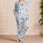 Blue Coastal Palms And Sailboats For Relaxed Vacation Mornings By The Sea Satin Pajamas Set - 4