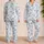 Blue Coastal Palms And Sailboats For Relaxed Vacation Mornings By The Sea Satin Pajamas Set - 2