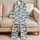 Blue Sardine Ocean Motifs for Coastal Lounging and Relaxed Summer Evenings for Her Satin Pajamas Set - 5