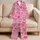 Pink Seashells and Starfish for Coastal Getaways and Relaxed Summer Morning Lounging Satin Pajamas Set - 5