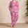 Pink Seashells and Starfish for Coastal Getaways and Relaxed Summer Morning Lounging Satin Pajamas Set - 4