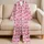 Raspberry 67 Bows And Blush Stripes For Cozy Evenings And Sweet Gift Giving Satin Pajamas Set - 5