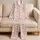Blush Pink and Ivory Stripes for Cozy Mornings and Relaxed Evenings, a Gift for Her Satin Pajamas Set - 5