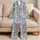 Watercolor Rose And Peony Blooms For Cozy Autumn Winter Gift Giving Satin Pajamas Set - 5