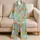 Colorful Bohemian Daisy Blooms for Sunny Beach Days and Relaxed Weekend Lounging Satin Pajamas Set - 5