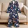 Bald Eagle Patriotic Stars and Stripes for Cozy Winter Lounging and Cabin Weekends Satin Pajamas Set - 5