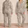 Ivory Wildflowers and Blue Blossoms for Cozy Days at Home and Relaxing Evenings Satin Pajamas Set - 2