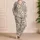 Ivory Wildflowers and Blue Blossoms for Cozy Days at Home and Relaxing Evenings Satin Pajamas Set - 4
