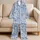 Blue Leopard and Floral Toile for Relaxed Resort Living and Thoughtful Gift Giving Satin Pajamas Set - 5