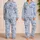 Blue Leopard and Floral Toile for Relaxed Resort Living and Thoughtful Gift Giving Satin Pajamas Set - 2
