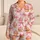 Pink Frosted Cupcakes and Ribbon Bows for Sweet Cozy Home Lounging Gifts for Her Satin Pajamas Set - 1