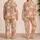 Retro Ocean Shells and Sailboats for Relaxed Coastal Evenings at Home Satin Pajamas Set - 2