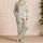 Watercolor Rabbit And Easter Egg Motifs For Cozy Spring Holiday Mornings At Home Satin Pajamas Set - 4