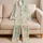 Watercolor Rabbit And Easter Egg Motifs For Cozy Spring Holiday Mornings At Home Satin Pajamas Set - 5