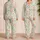 Watercolor Rabbit And Easter Egg Motifs For Cozy Spring Holiday Mornings At Home Satin Pajamas Set - 2