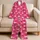Pink Flamingo Motifs for Tropical Lounging and Relaxed Summer Evenings at Home Satin Pajamas Set - 5