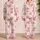 Pink Stargazer Lilies for Romantic Springtime Lounging and Serene Gifting Moments Satin Pajamas Set - 2