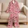 Red Cherry And Ribbon Motifs For Cozy Summer Evenings At Home And Weekend Lounging Satin Pajamas Set - 5