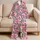Pink Orchid Blooms And Chic Leopard Spots For Cozy Evenings At Home And Getaways Satin Pajamas Set - 5