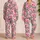 Pink Orchid Blooms And Chic Leopard Spots For Cozy Evenings At Home And Getaways Satin Pajamas Set - 2