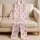 Pink Ribbon Bows and Hearts for Romantic Valentine's Day Lounging and Cozy Home Style Satin Pajamas Set - 5