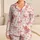 Pink Ribbon Bows and Hearts for Romantic Valentine's Day Lounging and Cozy Home Style Satin Pajamas Set - 1