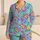 Playful Aqua Pink Lime Abstract Camo for Cozy Lounging and Relaxed Weekend Mornings Satin Pajamas Set - 1