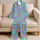 Playful Aqua Pink Lime Abstract Camo for Cozy Lounging and Relaxed Weekend Mornings Satin Pajamas Set - 5