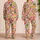 Tropical Fruit and Hibiscus Motifs for Sunny Summer Getaways and Relaxed Lounging Satin Pajamas Set - 2
