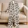 Leopard Bow Accents for Cozy Lounge Evenings and Relaxed Days at Home for Her Satin Pajamas Set - 5