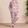 Blush Santa And Snowflake Christmas Cheer For Cozy Winter Holiday Evenings Satin Pajamas Set - 4