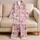 Blush Santa And Snowflake Christmas Cheer For Cozy Winter Holiday Evenings Satin Pajamas Set - 5