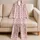 Pink Bow And Rose Sprigs For Cozy Evenings, Weekend Lounging And Sweet Gifts For Her Satin Pajamas Set - 5