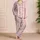 Pink Bow And Rose Sprigs For Cozy Evenings, Weekend Lounging And Sweet Gifts For Her Satin Pajamas Set - 4