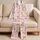Watercolor Bunny And Pink Bow Motifs For Cozy Holiday Mornings And Lounging Satin Pajamas Set - 5