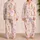Watercolor Bunny And Pink Bow Motifs For Cozy Holiday Mornings And Lounging Satin Pajamas Set - 2