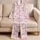 Pink Ribbon Bows and Hearts for Cozy Romantic Evenings and Sweet Everyday Lounging Satin Pajamas Set - 5