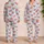 Coral Crab and Blue Stripe Motifs for Coastal Summer Lounging and Women's Getaways Satin Pajamas Set - 2