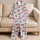 Coral Crab and Blue Stripe Motifs for Coastal Summer Lounging and Women's Getaways Satin Pajamas Set - 5