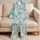 Turquoise Sea Turtle and Coral Motifs for Coastal Getaways and Relaxing Nights Satin Pajamas Set - 5